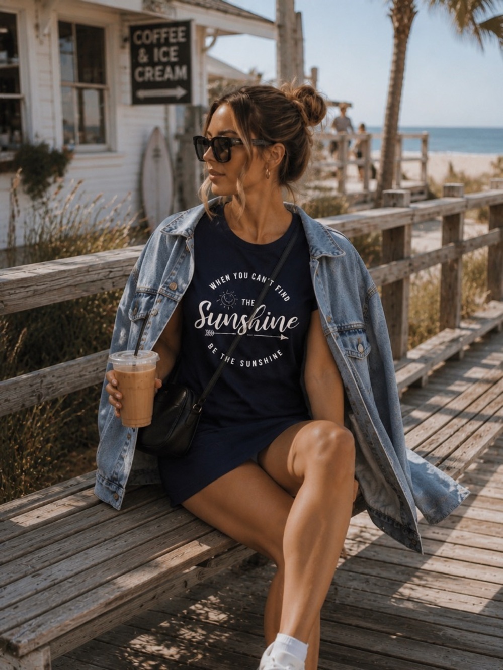 Sunshine Graphic T Shirt Dress Casual Lounge Oversized Comfy Cute